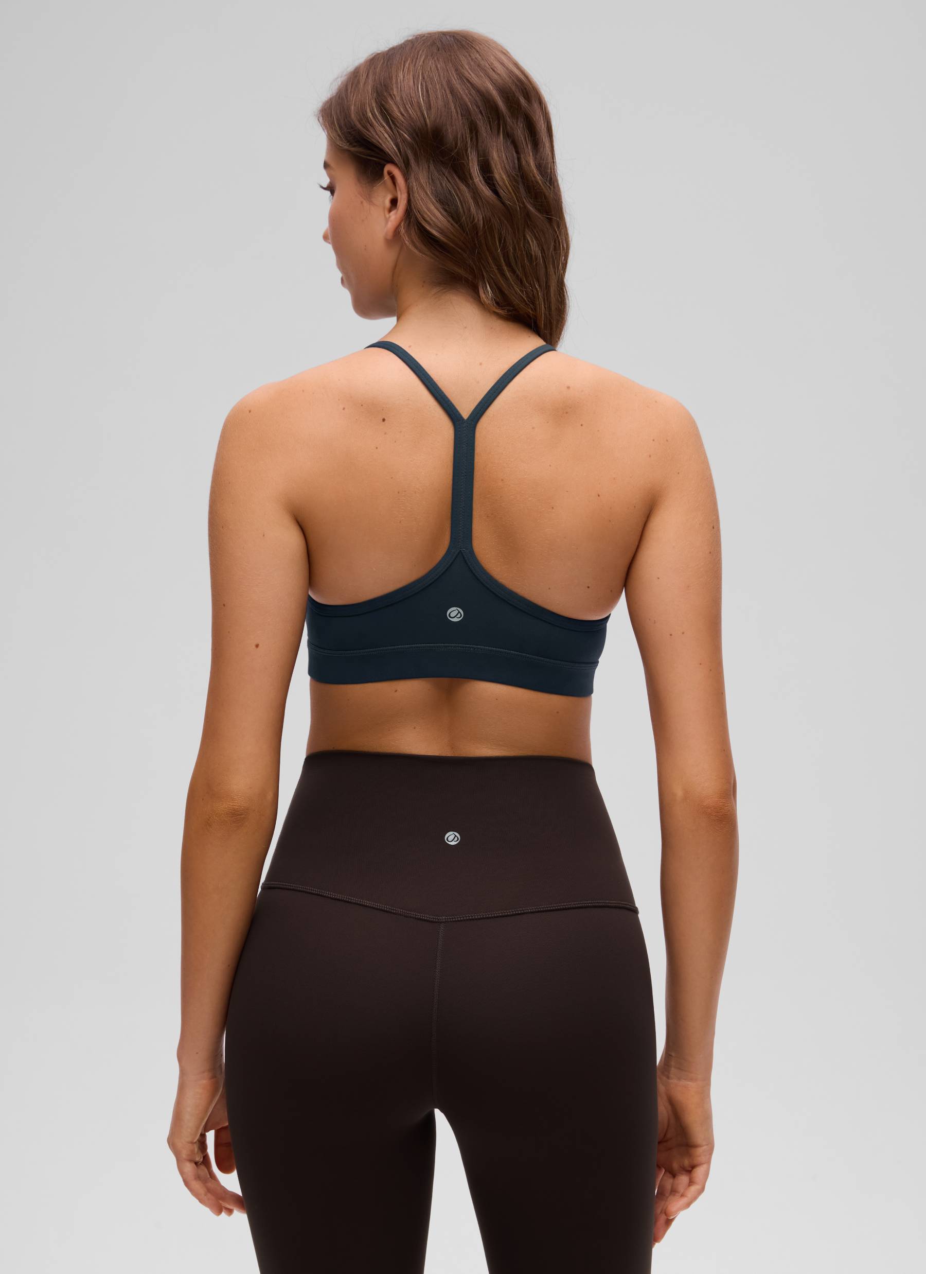 CRZ YOGA Women's Yoga Light Support Butterluxe Sports Bra Y back True Navy