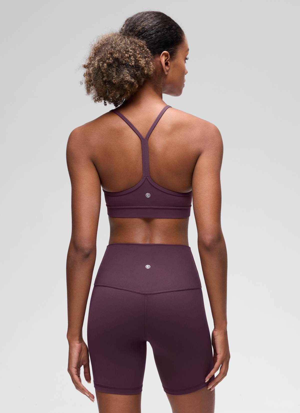 CRZ YOGA Women's Yoga Light Support Butterluxe Sports Bra Y back Grape Thistle Purple