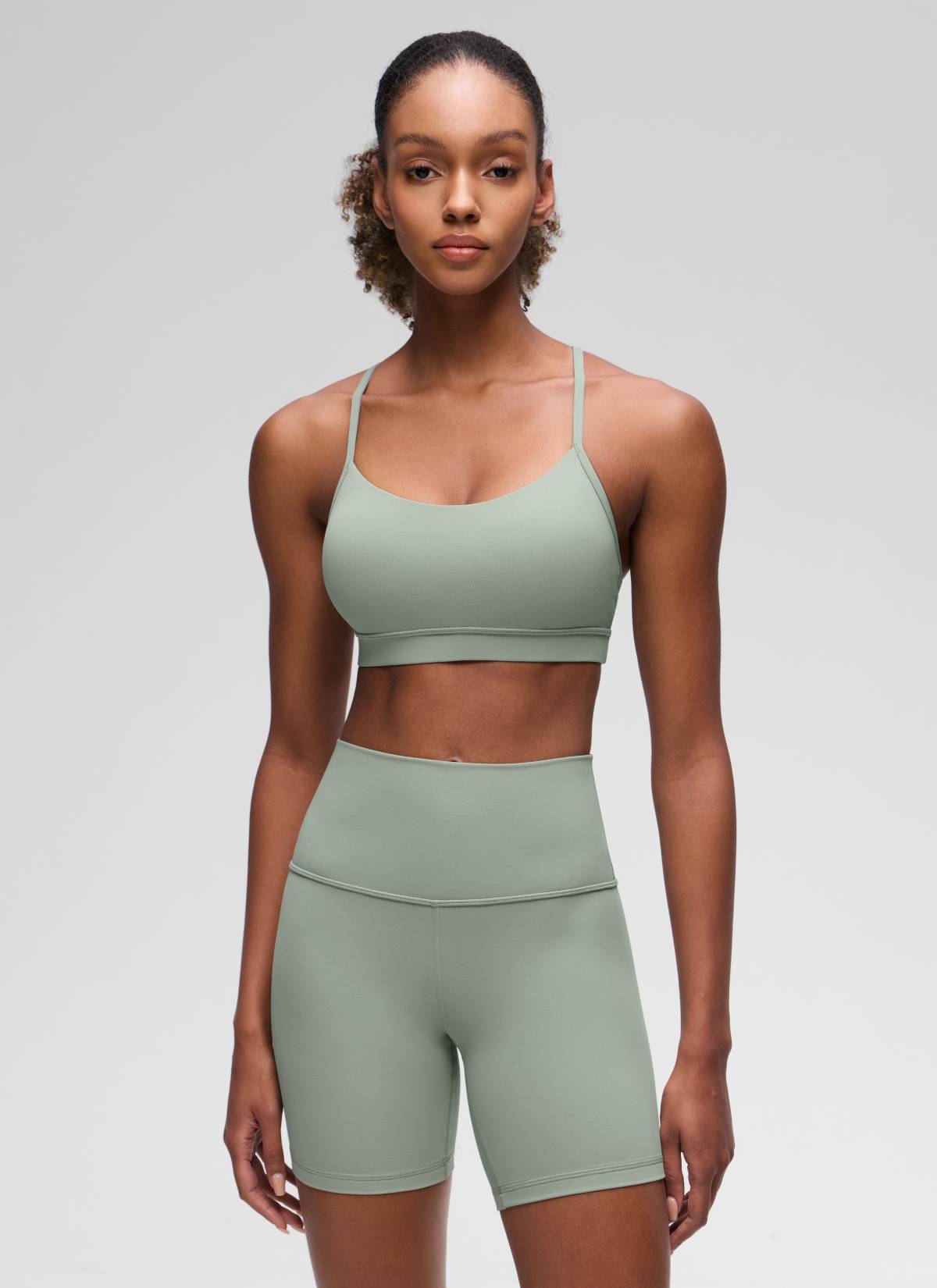 CRZ YOGA Women's Yoga Light Support Butterluxe Sports Bra Y back Green Palm Court