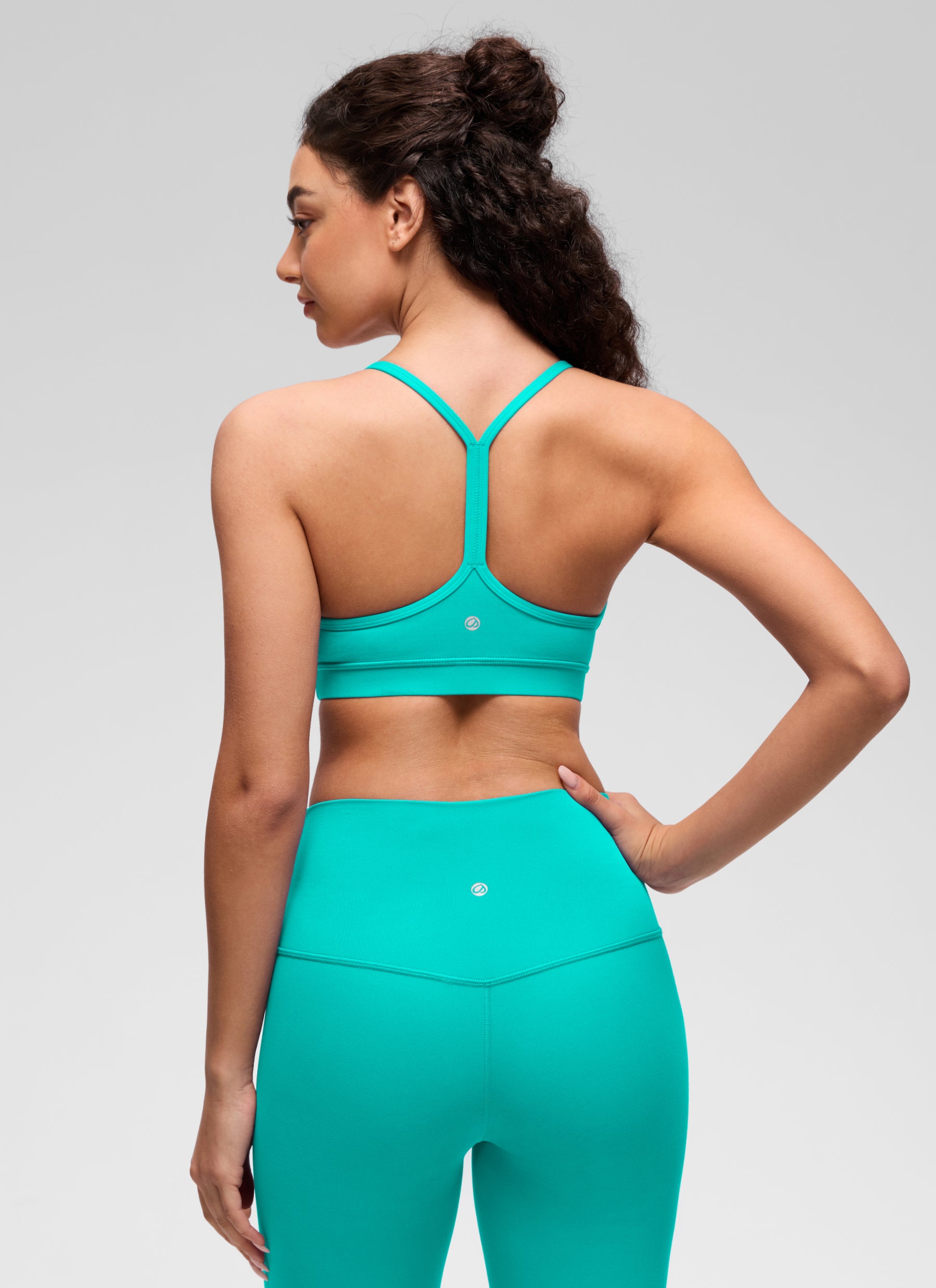 CRZ YOGA Women's Yoga Light Support Butterluxe Sports Bra Y back Tropics Teal