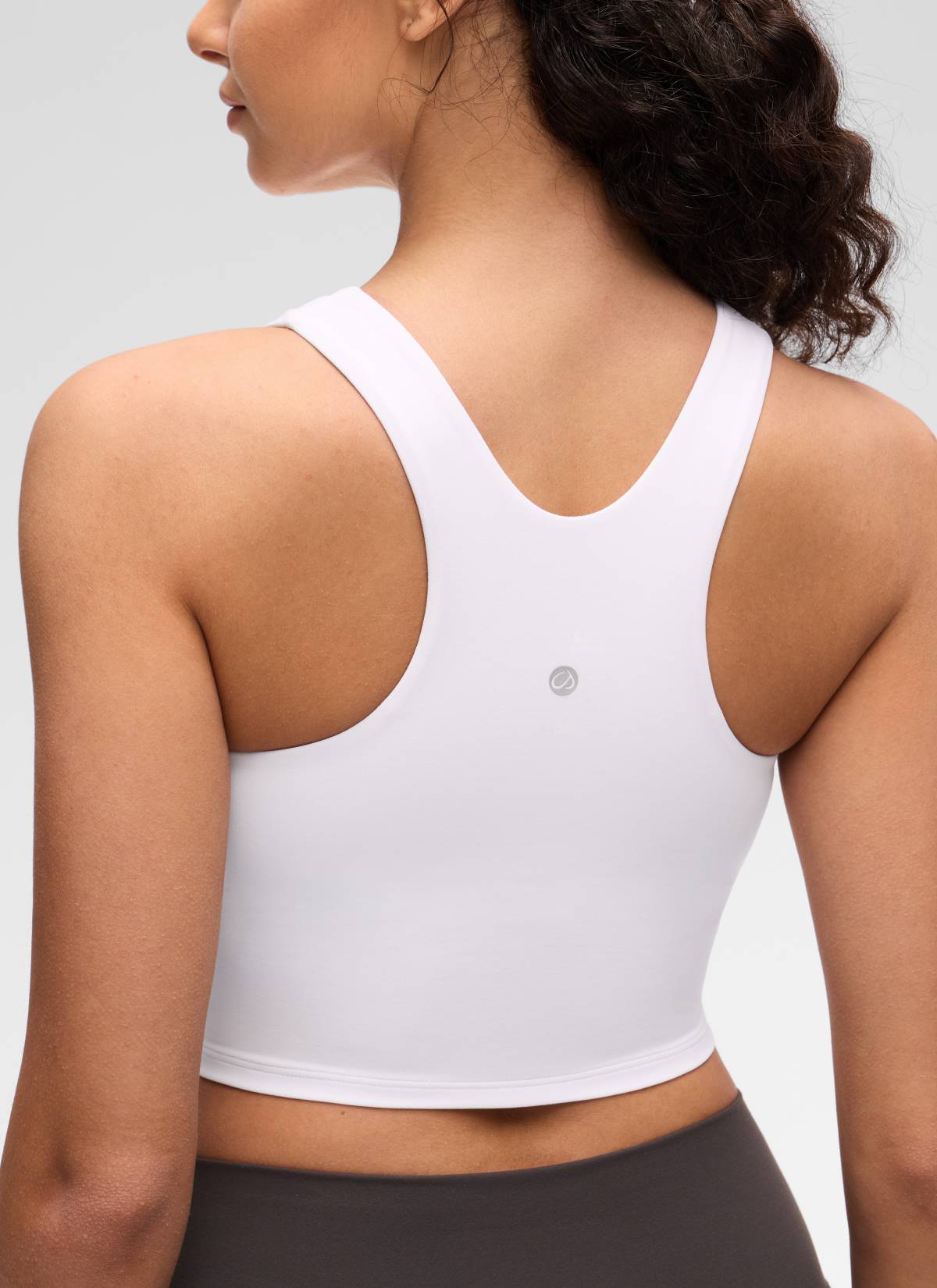 CRZ YOGA  Women's Yoga Low Support Butterluxe Tank High Neck Racerback White