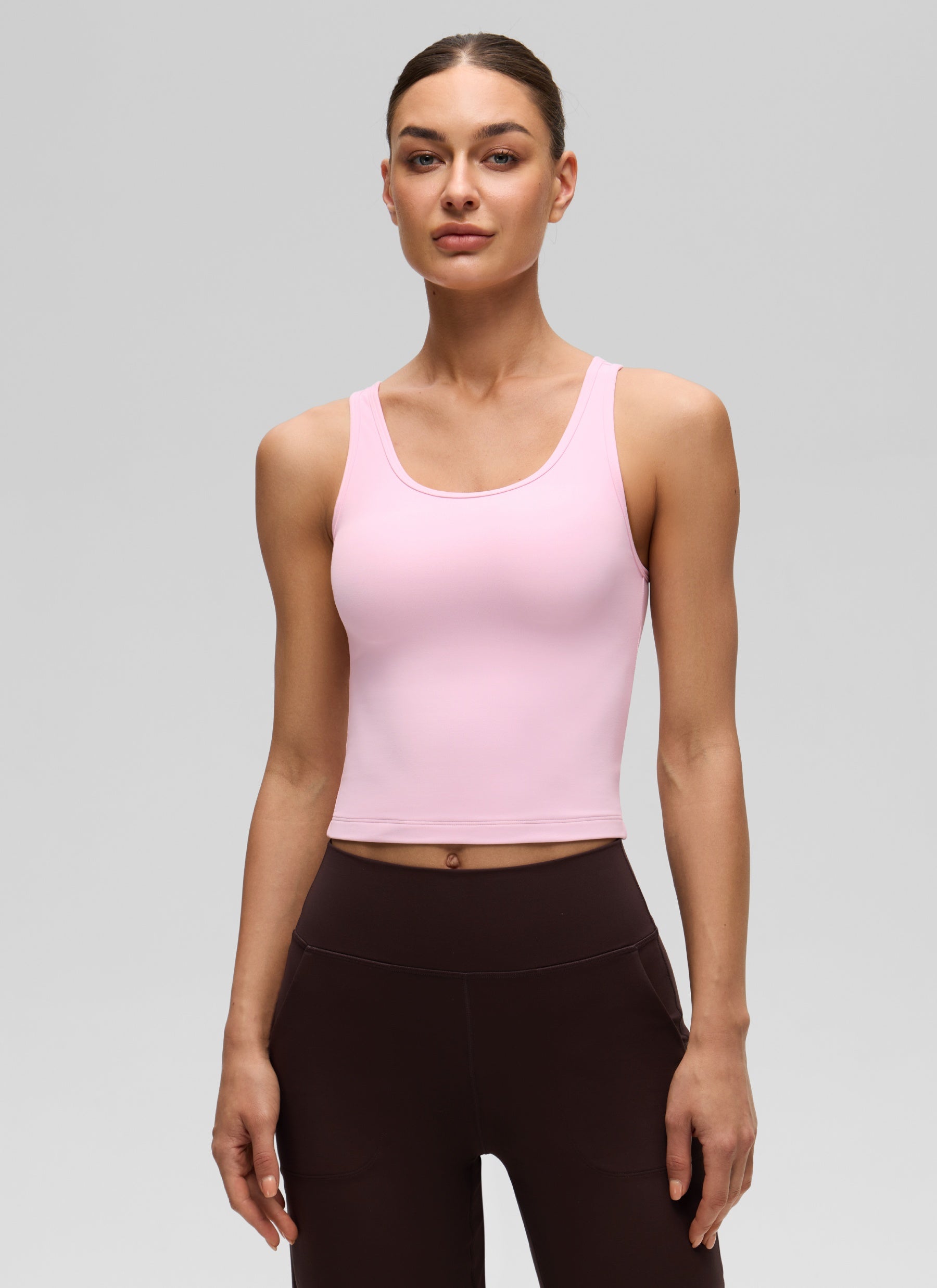 CRZ YOGA Women's Yoga Butterluxe Tight Fit Tank Tops Racerback Pink Peony