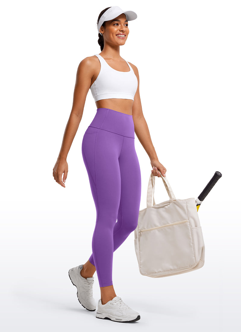 CRZ YOGA Women's Yoga Lounge High Rise Butterluxe Pocket Leggings 25'' Royal Lilac