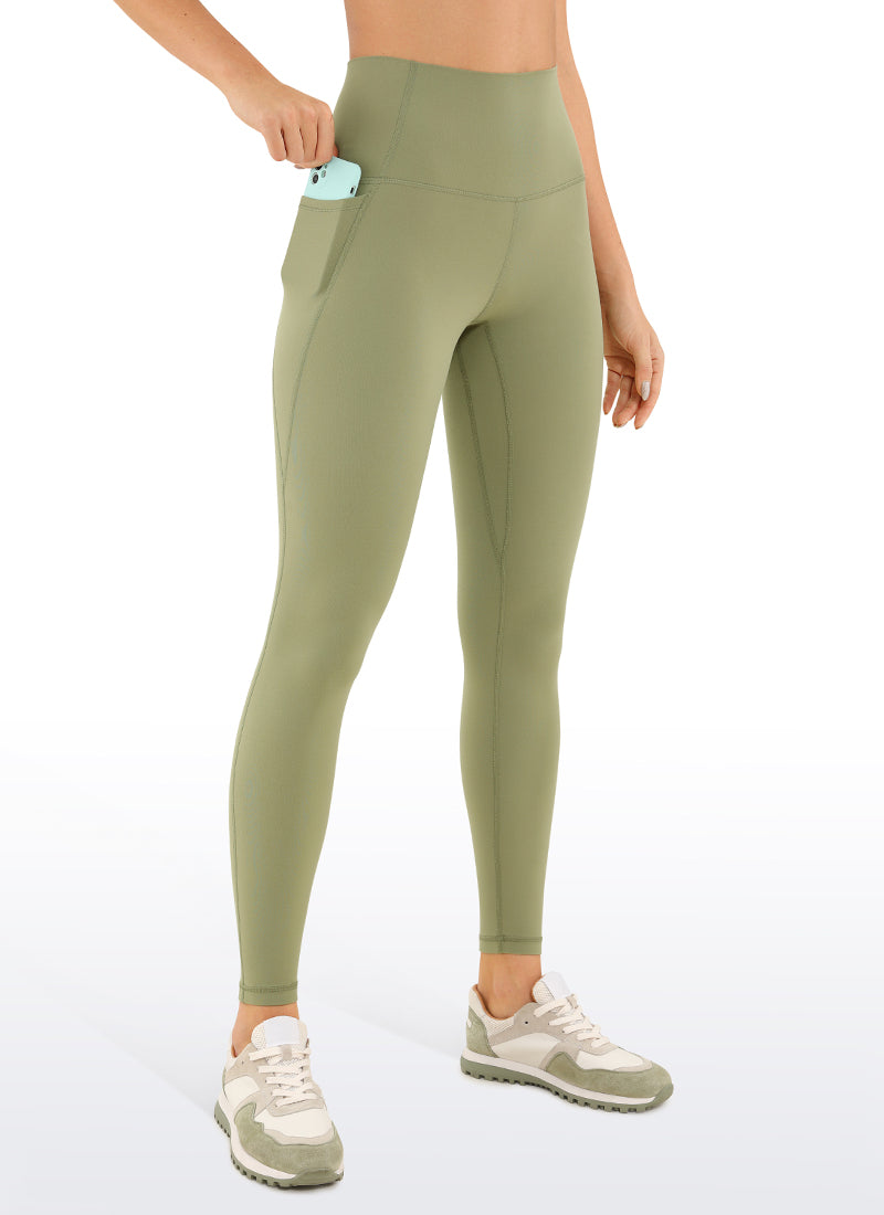CRZ YOGA Women's Yoga Lounge High Rise Butterluxe Pocket Leggings 25'' Moss Green