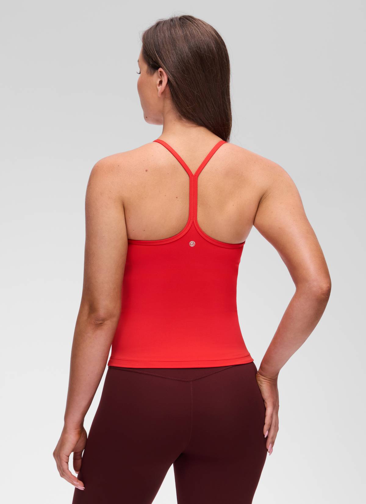 CRZ YOGA Women's Yoga Slim Fit Butterluxe Built-in Bra Tank Y Back Deep Red
