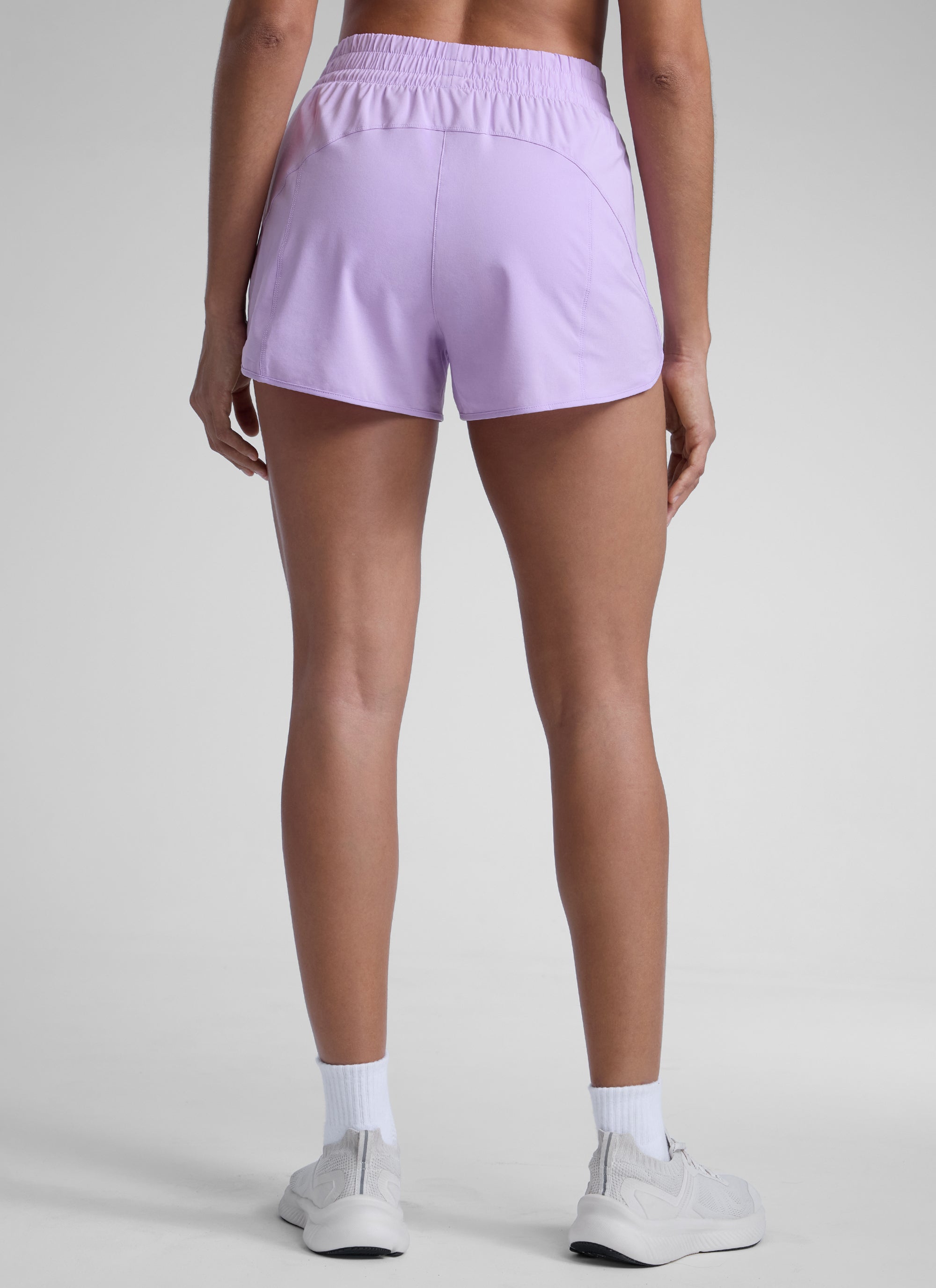 CRZ YOGA Women's Running High Waisted Mesh Lined Shorts 3'' Lilac